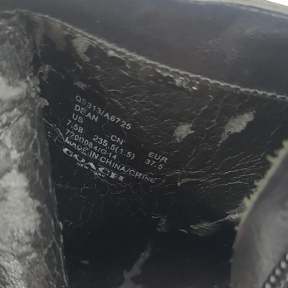 Coach Black Leather Pointed Toe Boots Size 7.5 - Picture 9 of 11